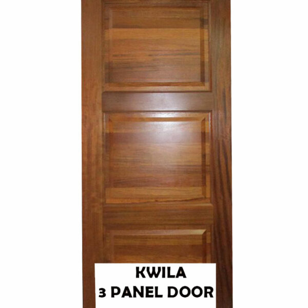 Solid Kwila/Merbau Timber Entrance 3 Panel Door Size: 2040mm x 820mm x 40mm