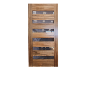 Walnut Door with 6 glass slats